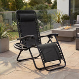 Best Choice Products Set of 2 Adjustable Steel Mesh Zero Gravity Lounge Chair Recliners w/Pillows and Cup Holder Trays - Photo 2