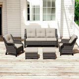 Patio Furniture Set 5 Pieces, Outdoor Wicker Furniture with Coffee Table and Side Table - Photo 1