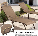 Crestlive Products Chaise Lounge Chair Outdoor with Armrests, Pool Lounge Chairs Set of 2 - Photo 5