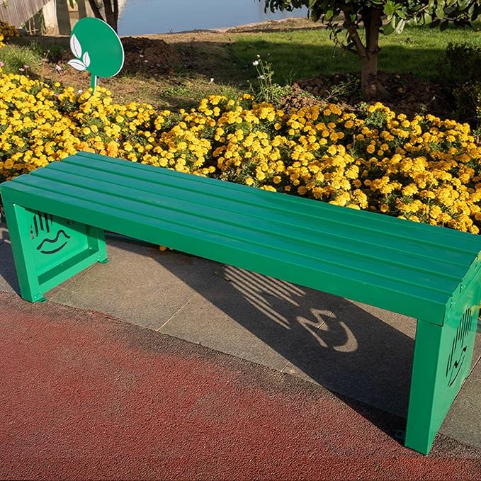 Outdoor Metal Garden Bench, 1102 Lb Capacity, Durable Patio Seating for Lawns, Yards, Porches & Parks, 47in Green Bench for Outdoor Spaces