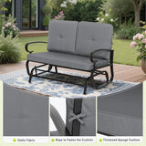 SUNCROWN Outdoor Swing Glider Chair, Patio 2 Seats Loveseat Rocking Chair with Cushions - Photo 8
