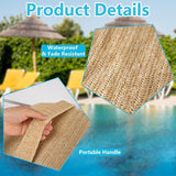 Woven Inflatable Ottoman, Fade-Resistant D31”x H14” Outdoor Indoor Pouf Patio Footrest Stool with Portable Handle - Photo 3