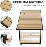 YITAHOME Dining Table 59.1"x34.3" Rectangular Patio Table with Metal Frame & Rattan Mesh All-Weather Outdoor Patio - Photo 5