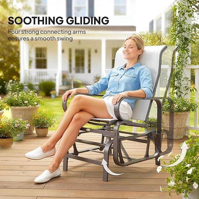 Outsunny Outdoor Glider Chair Set of 2 - Photo 4
