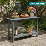 Outdoor Console Table, All-Weather 2-Tier Patio Console Table, Outside Plant Stand Table, Low Maintenance - Photo 8