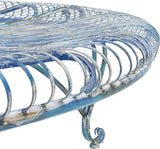 Safavieh PAT5019C Outdoor Collection Ally Darling Antique Wrought Iron 60-inch Round Tree Bench, Mossy Blue - Photo 9