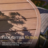VICLLAX 28" Round Outdoor Bar Table, Counter Height Patio Table with Adjustable Umbrella Hole for Balcony - Photo 5