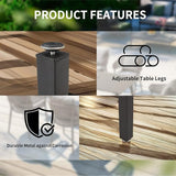 ECOTOUGE Expandable Outdoor Dining Tables, 31"-47", Patio Rectangle Table with Umbrella Hole for 4-6 Person - Photo 4