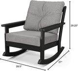 Polywood® Vineyard Rocking Chair, Black/Grey Mist - Photo 3