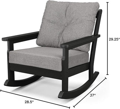 Polywood® Vineyard Rocking Chair, Black/Grey Mist