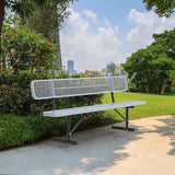 4/6/8 Feet Park Bench for Outside Heavy Duty Metal, Garden Benches Outdoor Bench with Backrest & Portable Frame - Photo 8