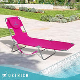 Ostrich Chaise Lounge Folding Portable Sunbathing Poolside Beach Chair (2 Pack) - Photo 2