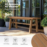 VINGLI 47” Outdoor Bench Garden Bench HDPE Porch Bench w/Metal Legs, Poly Lumber Patio Bench - Photo 4