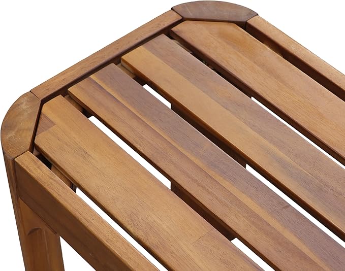 Christopher Knight Home Outdoor Acacia Wood Bench Set of 2, 57.25" Patio Benches, Slatted Garden Seating for 2–3 People, Solid Wood Entryway Bench for Backyard Porch Deck, Teak