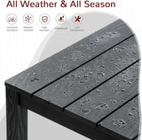Stoog 5 Pieces Patio Dining Sets, All-Weather HIPS Material & Aluminum Frame Dining Table with Umbrella Hole - Photo 3