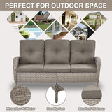 Belord 6 Pieces Patio Rocking Chairs Outdoor Furniture Set with Outdoor Couch and Ottoman Conversation Patio Furniture - Photo 8