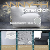 Dineli Modern Coner Chair Arm-Rest Chair Outdoor Furniture Comfy Patio Couch Sofa Outdoor Bean Bag Chair Creating a - Photo 5