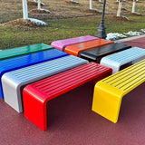 Metal Garden Bench, Weatherproof Backless Patio Benches, Outdoor Park Bench, Front Porch Bench, Pool Deck Bench - Photo 2