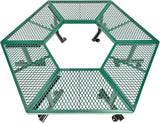 Global Industrial Hexagon Outdoor Tree Bench, Expanded Metal, 73" L x 63" W x 18" H, Green - Photo 3