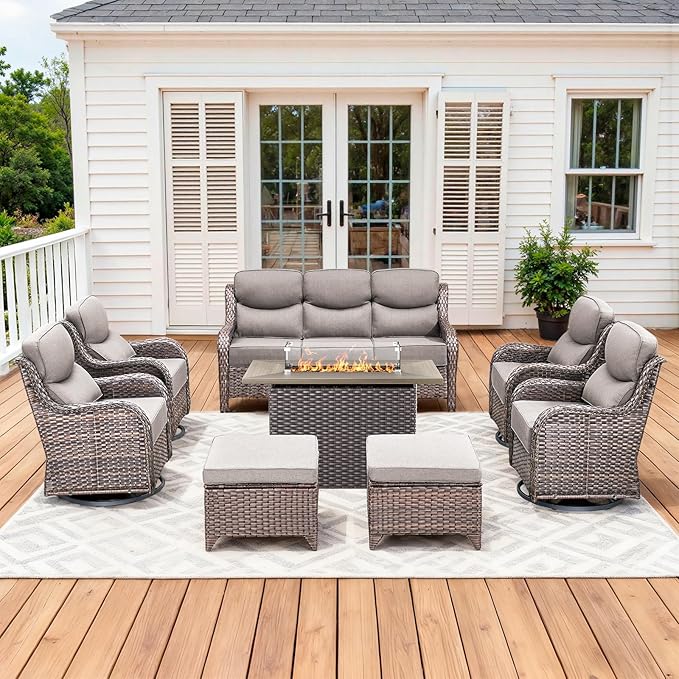 Luxury Patio Furniture Set with 42.5" Fire Pit Table - Photo 1