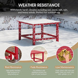 WestinTrends Malibu Low Outdoor HDPE Square Patio Coffee Table, Red - Photo 4