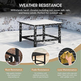 WestinTrends Malibu Low Outdoor HDPE Square Patio Coffee Table, Black - Photo 4