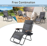 PHI VILLA XXL Oversized Padded Zero Gravity Chair Set of 2, Foldable Patio Recliner - Photo 7