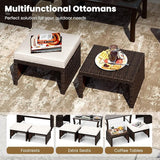 Tangkula 2 Pieces Patio PE Rattan Ottomans - Photo 4