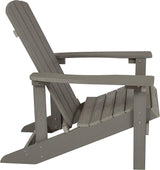 Flash Furniture Charlestown Poly Resin Adirondack Chair - Gray - All Weather - Indoor/Outdoor - Set of 4 - Photo 8