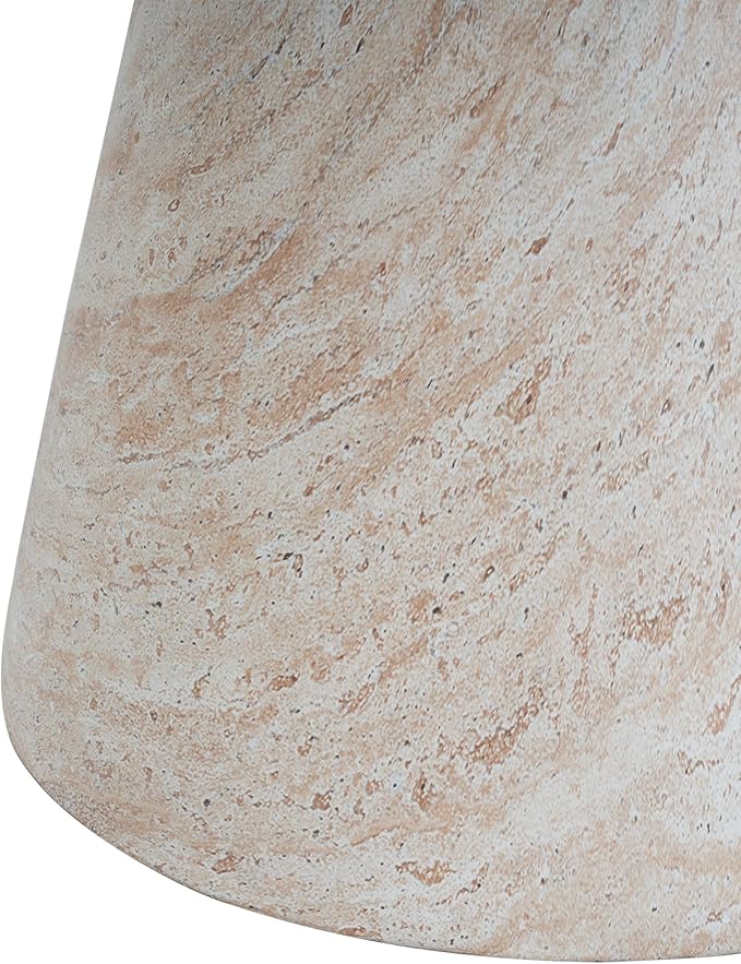 Outdoor Side Table Faux Marble End Table Faux Stone Side Tables Travertine Small Coffee Tables for Indoor Outdoor - Photo 6