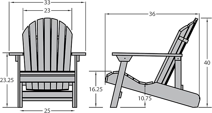 highwood Hamilton Folding and Reclining King Size Adirondack Chair, Whitewash
