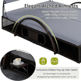 Outdoor Double Chaise Lounge with Adjustable Backrest and Sun Canopy - Photo 7