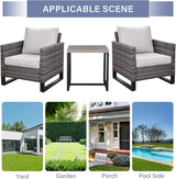 Rilyson Wicker Outdoor Patio Chairs Set - 3 Piece Rattan Patio Furniture Bistro Chairs Set with Waterproof Wicker - Photo 7