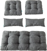 QILLOWAY Outdoor Patio Wicker Seat Cushions Group Loveseat/Two U-Shape/Two Lumbar Pillows for Patio Furniture - Photo 1