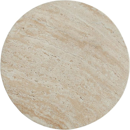 Outdoor Side Table Faux Marble End Table Faux Stone Concrete Side Tables Travertine Small Coffee Tables for Indoor Outdoor, Garden Stool Plant Stand for Porch, Backyard Patio,Drum