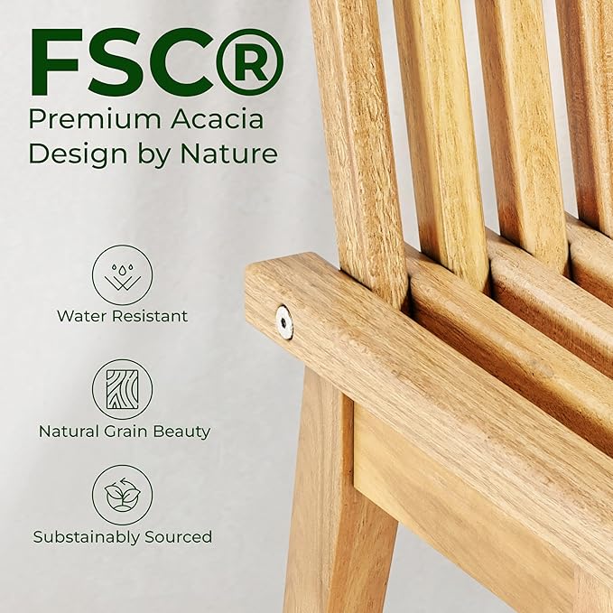 Melino Convertible Slat Bench, 3-in-1 Bench to Table to Chair, FSC Acacia Solid Wood for Indoor Outdoor - Patio, Entryway, Living Room, Guest Room - Easy Assembly, 47 Inch