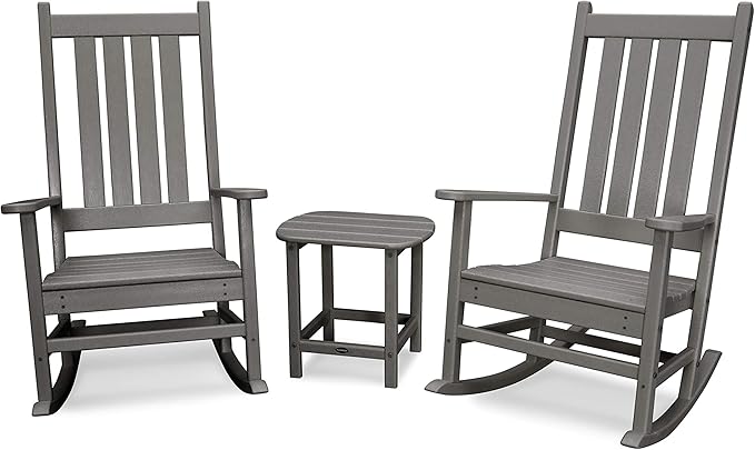 POLYWOOD Vineyard 3-Piece Rocking Set (Slate Grey)