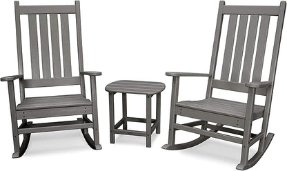 POLYWOOD Vineyard 3-Piece Rocking Set (Slate Grey)
