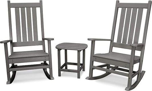 POLYWOOD Vineyard 3-Piece Rocking Set (Slate Grey)