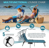 FUNDANGO 400lbs Tanning Chair with Face Hole & Canopy & Side Table - Photo 5