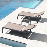 PURPLE LEAF Outdoor Chaise Lounge Set for 2 Oversized Pool Lounge Chairs with Easy-to-Move Wheels and Adjustable - Photo 1