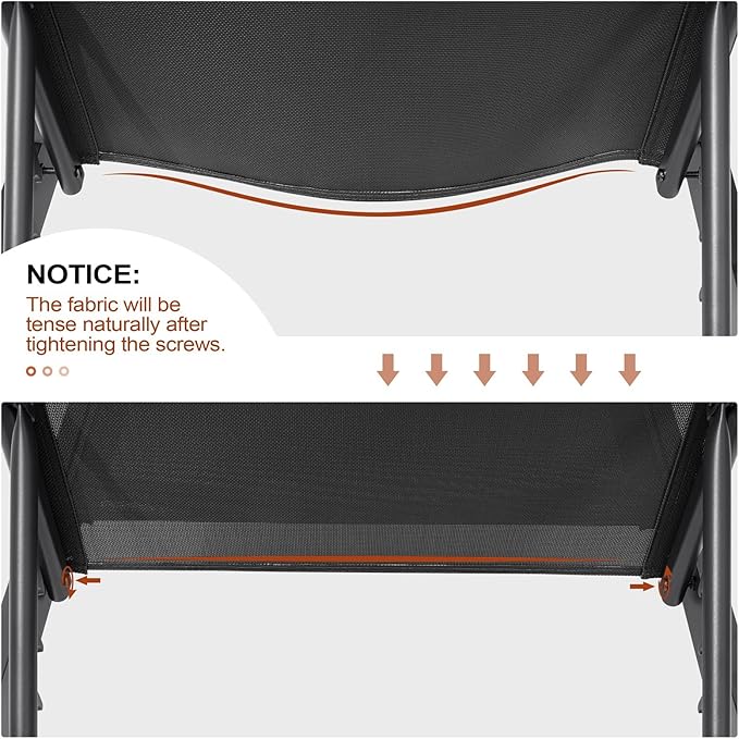 Crestlive Products Chaise Lounge Chair Outdoor Set of 2, Adjustable 5 Positions Pool Lounge Chairs, Metal Tanning Recliner, Outdoor Furniture All Weather for Patio, Beach, Yard, Pool（Black）