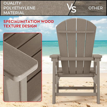 Costaelm Kids Lawn Chair, Toddler Outdoor Chair Kids Patio Furniture and Outdoor Children Picnic Activity Modern Adirondack Chairs for Garden, Patio, Backyard & Beach, Weathered Wood