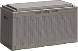 Greesum 100 Gallon Resin Deck Box Large Outdoor Storage Boxes with Cushions for Garden Tools, Patio Furniture Pillows - Photo 1