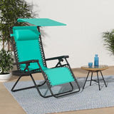 Best Choice Products Folding Zero Gravity Outdoor Recliner Patio Lounge Chair w/Adjustable Canopy Shade, Headrest - Photo 2