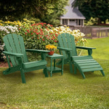 IVY&LANE Outdoor Adirondack Ottoman | Folding | HDPE | Forest Green | All Weather - Photo 2