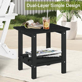 Outdoor Side Table Set of 2 - HDPE Small End Table - Patio Side Tables Square for Backyard Pool Porch Balcony - Indoor - Photo 6