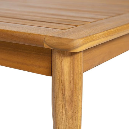 Christopher Knight Home Dessa Outdoor Coffee Table for Patio Furniture Set, Acacia Wood Side Table with Slats Panel Support Tabletop, Square Patio Table for Poolside Balcony Garden, Teak