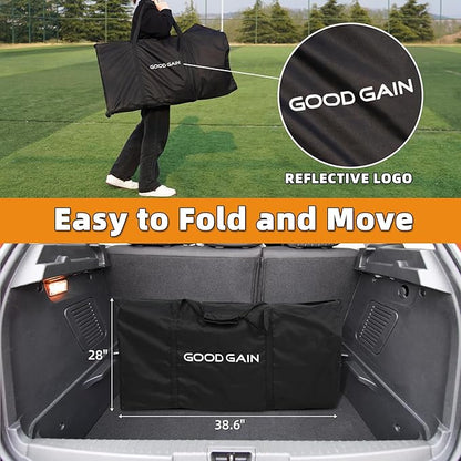 G GOOD GAIN Portable Soccer Bench - Team Bench Soccer 8 Seats with Bag, Sideline Folding Bench, Folded Chair Seating 8 for Football Camp Outdoor Sport Events, Team Chairs for Adults, Black