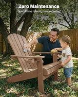YEFU Adirondack Chair Weather Resistant: Outdoor Chair HIPS Plastic Adirondack Chairs - Patio Chairs with Cup Holder & - Photo 9